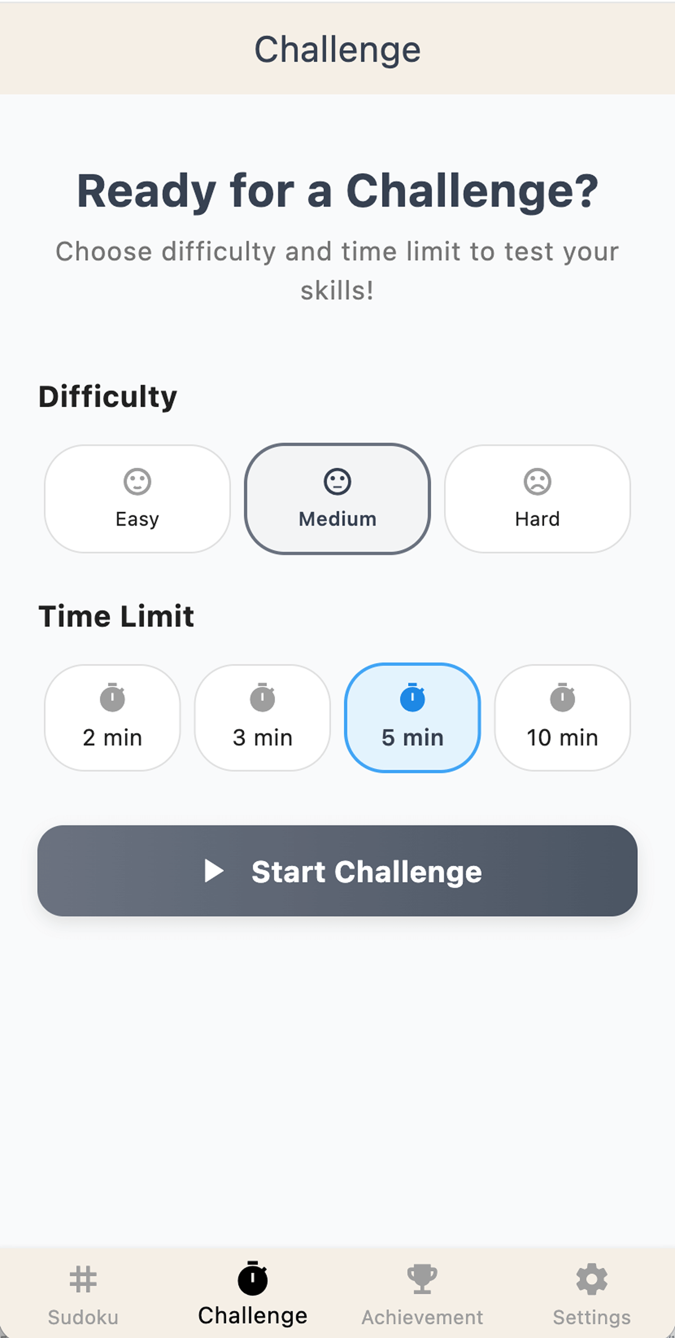 Mini Sudoku 挑戰模式