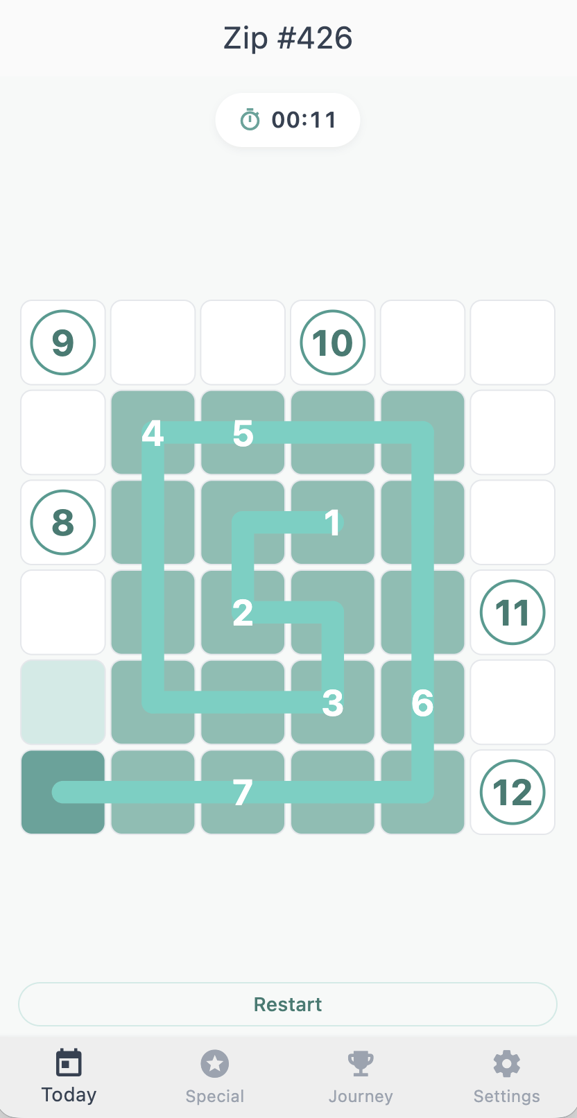 Zip Game 遊戲畫面